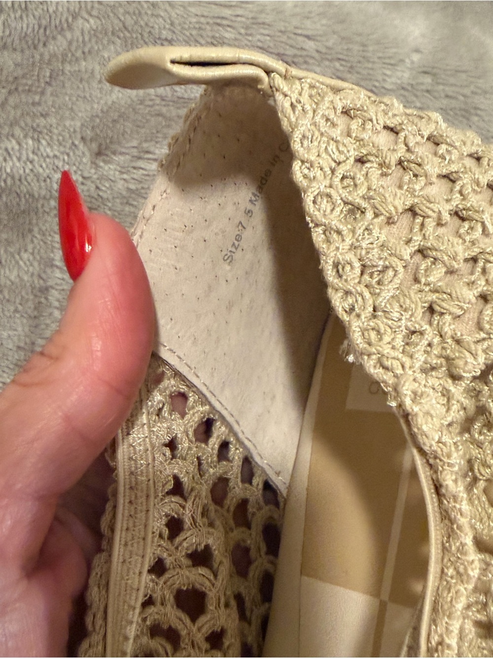 Dolce Vita Cream Kaylyn Crochet Ballet Flats with Bow - Picture 3 of 7